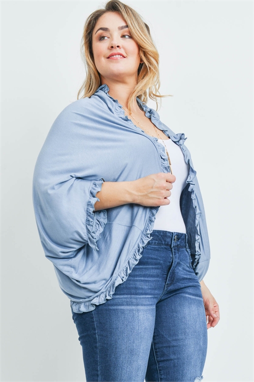 S12-6-4-C22280X BLUE PLUS SIZE CARDIGAN 2-2-2