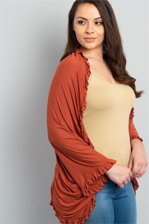 S15-7-4-C22280X RUST PLUS SIZE CARDIGAN 3-2-2