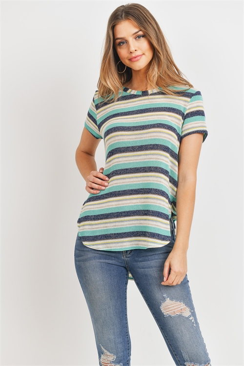 C48-A-3-T29081 JADE NAVY STRIPES TOP 2-2-2