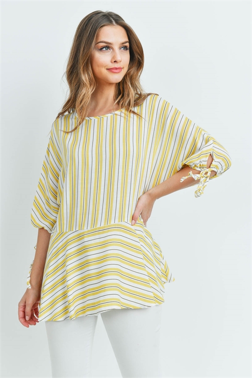 C28-A-3-T2349 YELLOW STRIPES TOP 2-2-2