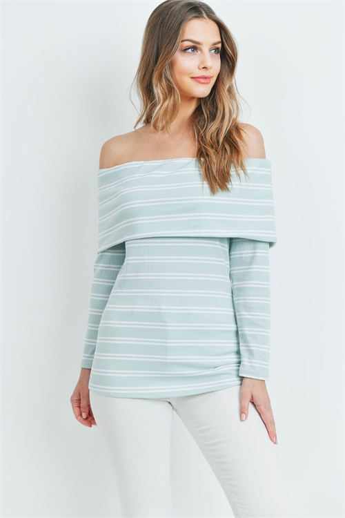 C8-A-1-T2364 SAGE STRIPES TOP 2-1