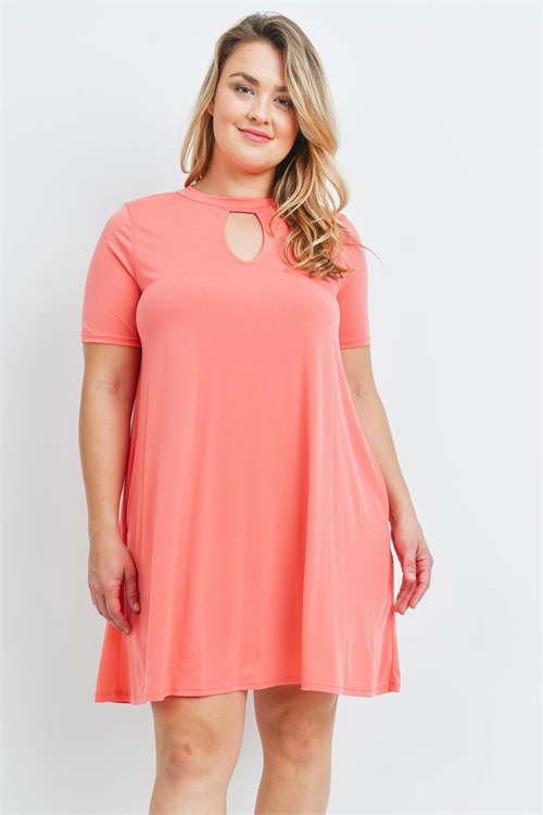 C4-A-2-D12757X CORAL PLUS SIZE DRESS 2-2-2