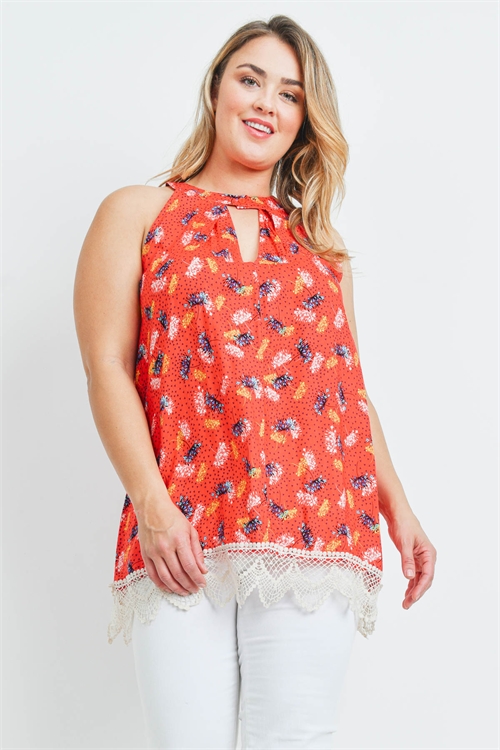 S16-7-4-T12059X ORANGE PRINT PLUS SIZE TOP 2-2