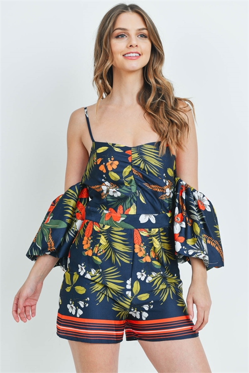 S10-8-2-R1257638 NAVY FLORAL ROMPER 2-2-2