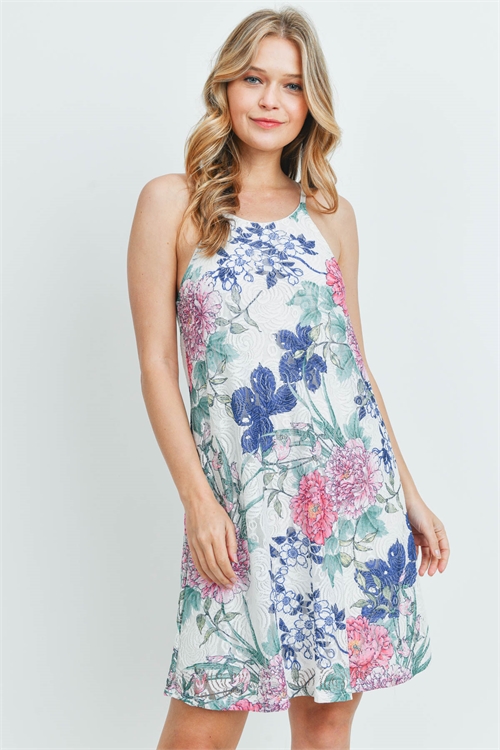 C30-A-1-D2341 IVORY FLORAL DRESS 2-2-2