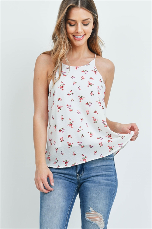 S10-17-1-T2661 IVORY FLORAL TOP 2-2-1