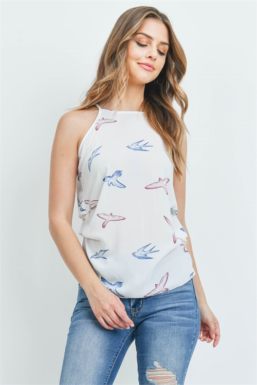 S10-17-1-T1535 IVORY WITH BIRD PRINT TOP 2-1