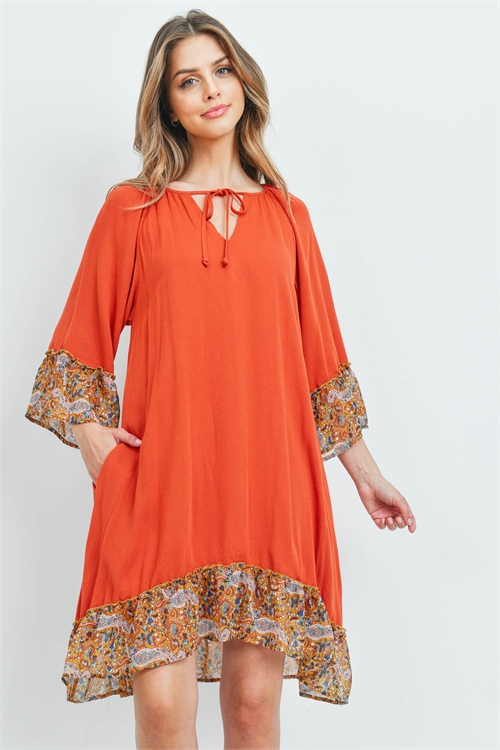 SA3-0-3-D1372 ORANGE DRESS 2-2-2