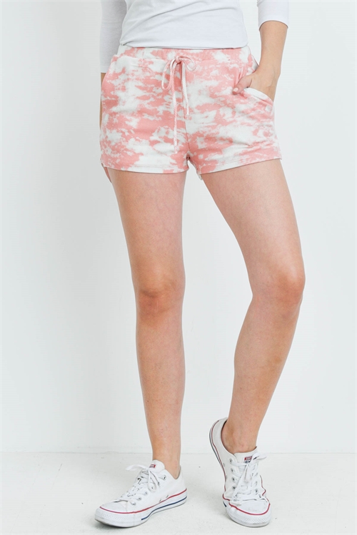 S16-3-4-S36762 IVORY MAUVE TIE DYE SHORT 3-2-1