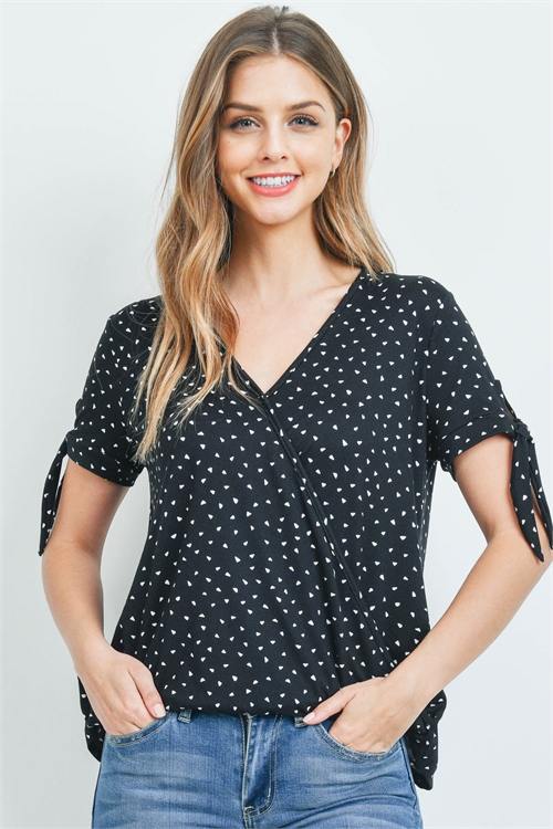 C66-A-1-T8877 BLACK PRINT TOP 2-2-2