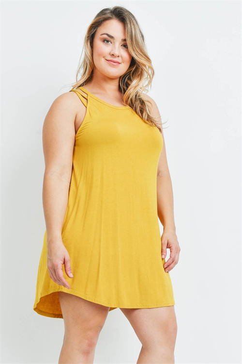 S4-10-3-D2150X MUSTARD PLUS SIZE DRESS 2-2-2