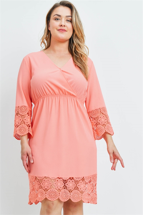 S10-14-2-D20459X SALMON PLUS SIZE DRESS 2-2-2