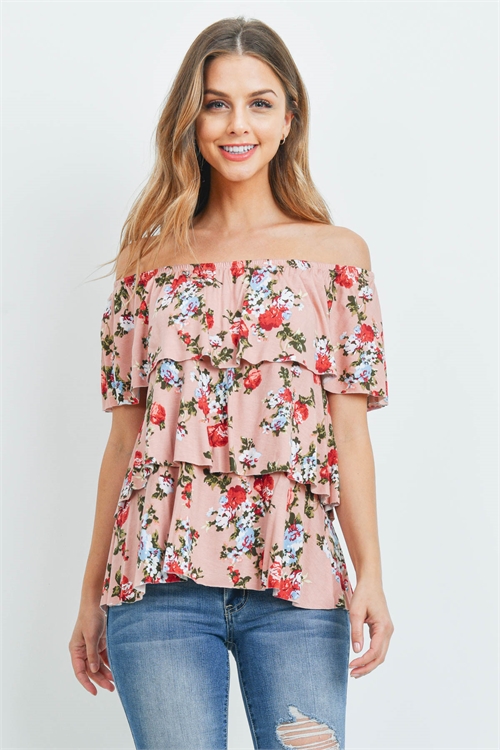 C48-A-1-T61581 - BLUSH FLORAL TOP 4-2-2