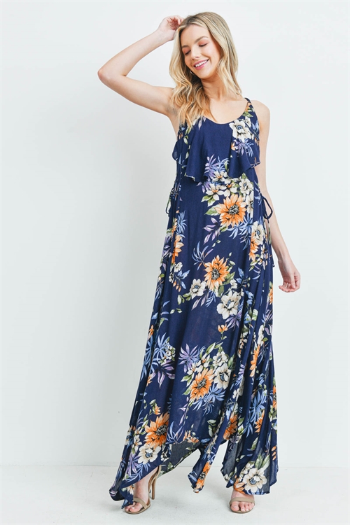 S10-4-2-D20259 - NAVY FLORAL DRESS 2-2-2