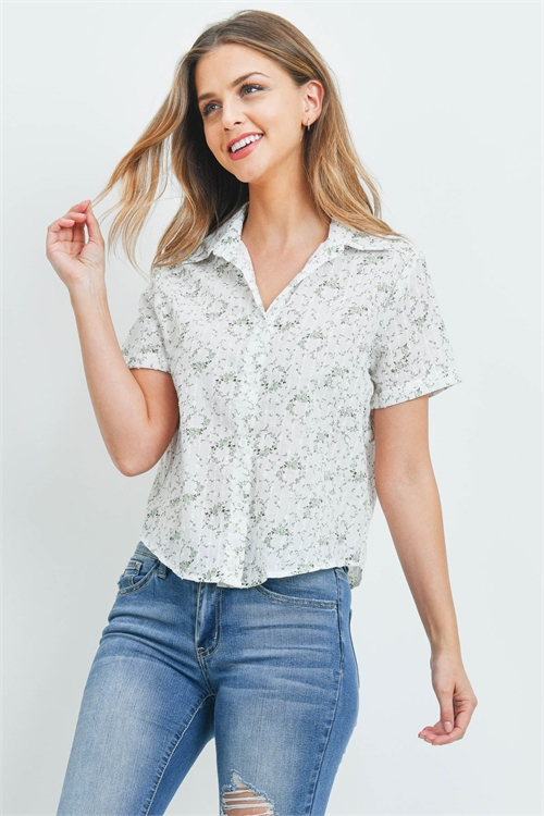 S14-1-3-T1019 - IVORY GREEN TOP 2-3-3