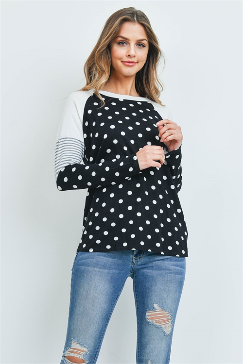 C34-A-1-T6721 IVORY BLACK WITH DOTS TOP 2-2-2