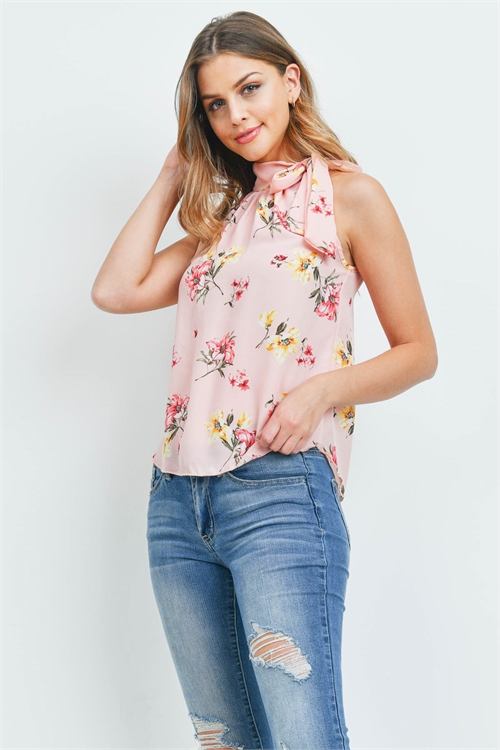 C82-A-2-T31756 PEACH FLORAL TOP 2-2-2