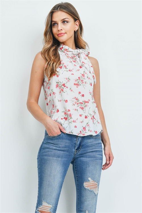 C82-A-2-T31756 IVORY FLORAL TOP 2-2-2