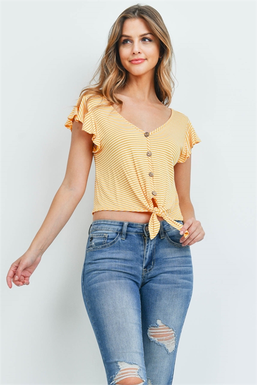 C84-A-1-T28779 MUSTARD STRIPES TOP 2-2-2