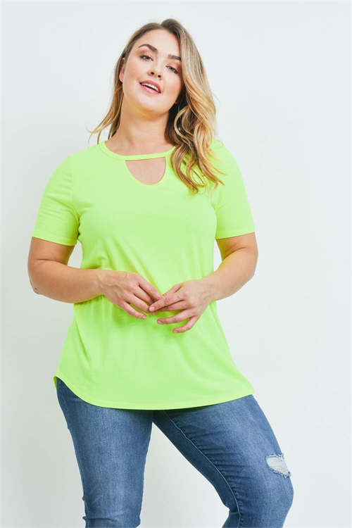 C14-A-1-T2213X NEON YELLOW PLUS SIZE TOP 2-2-3