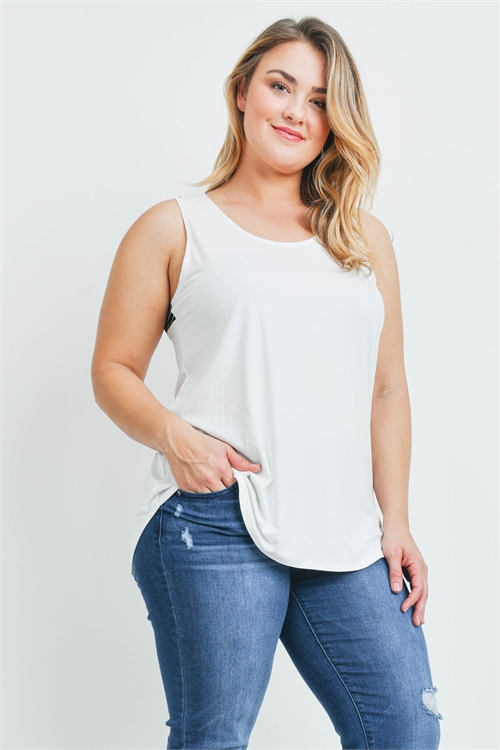 C18-A-1-T2224X OFF WHITE BLACK PLUS SIZE TOP 1-1-2