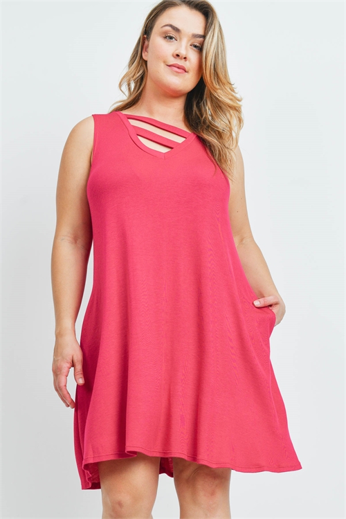 C38-A-1-D1089X MAGENTA PLUS SIZE DRESS 2-1-2