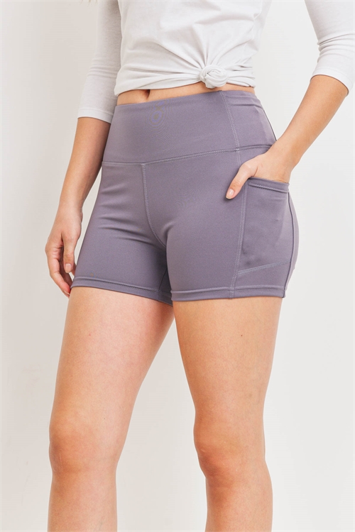 S11-13-4-S7001 GRAY BIKER SHORTS WITH POCKET 2-0-2