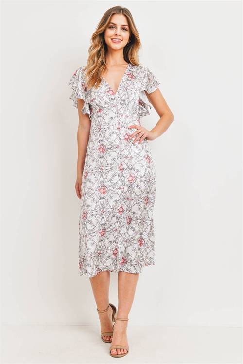 S10-19-4-D33308 OFF WHITE FLORAL DRESS 4-3-1