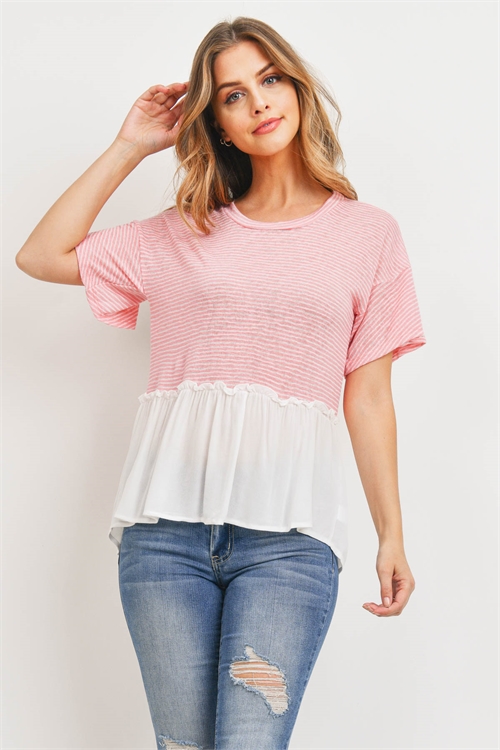 C34-A-3-T72177 BLUSH OFF WHITE TOP 2-2-2