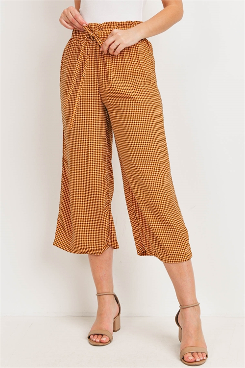 C78-A-3-P10640 MUSTARD CHECKERED PANTS 2-2-2