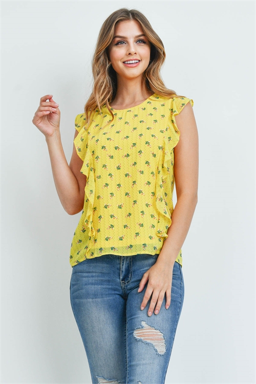 S9-18-2-T1905 YELLOW PRINT TOP 1-1-1