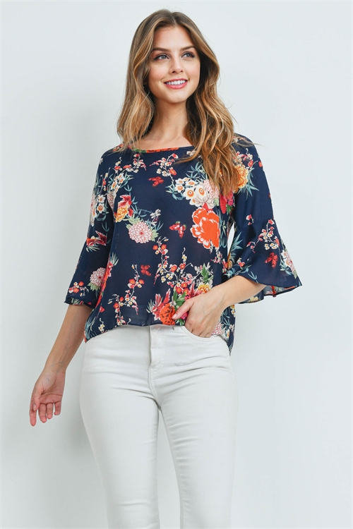 S9-10-4-T016205 NAVY FLORAL TOP 3-3