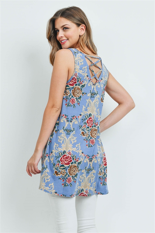 S14-12-3-T2054 BLUE FLORAL TOP 2-2-2