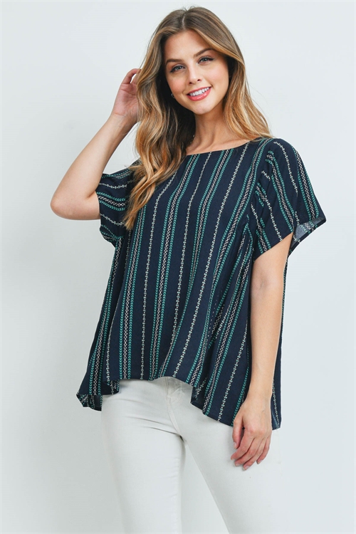 S14-11-4-T2049 NAVY PRINT TOP 2-2-2