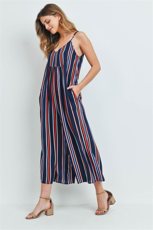 S9-18-2-J5155 NAVY ORANGE STRIPES JUMPSUIT 3-2-2