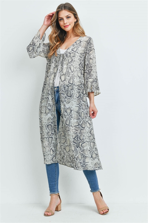 S15-8-3-C2760 TAUPE PRINT KIMONO 3-2-1