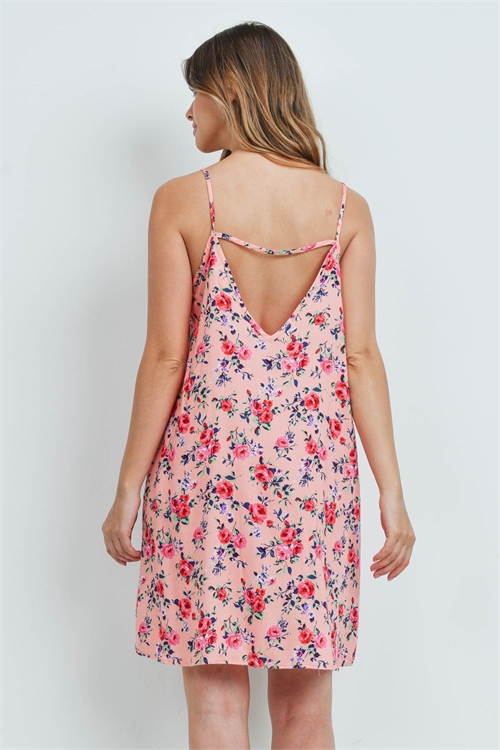 C66-A-1-D2548 PEACH FLORAL DRESS 2-2