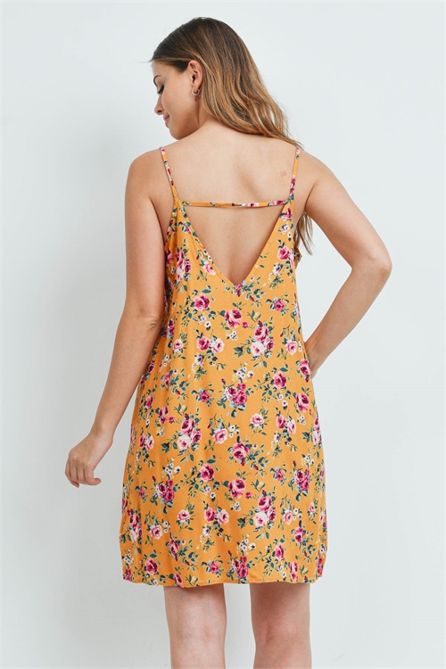 C58-A-3-D2548 MUSTARD FLORAL DRESS 2-2-2