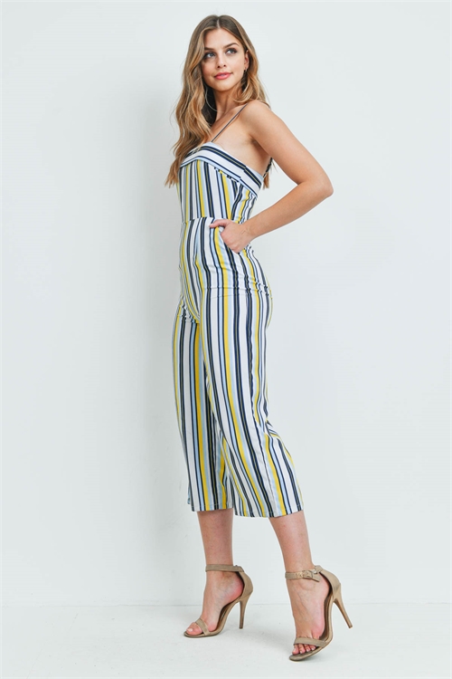 S14-4-2-J1652 WHITE BLUE STRIPES JUMPSUIT 2-2-2