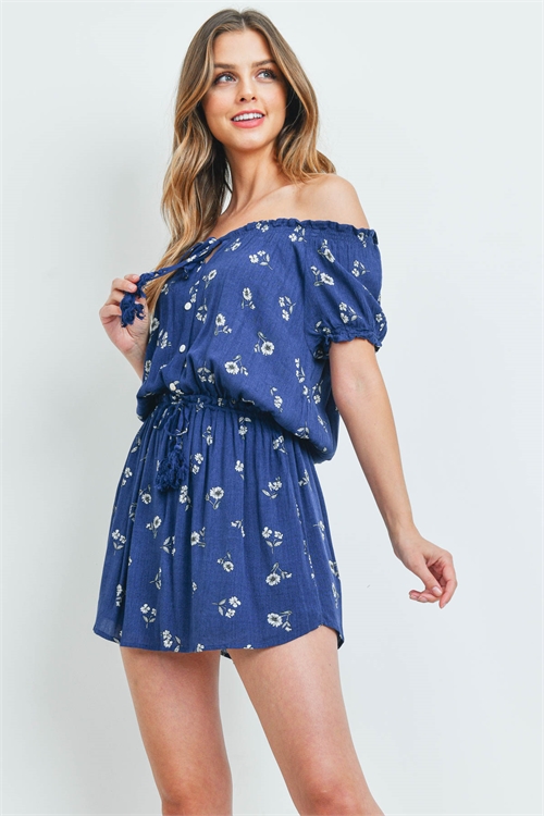S9-17-2-D2016 NAVY WITH FLOWER PRINT DRESS 1-2-1