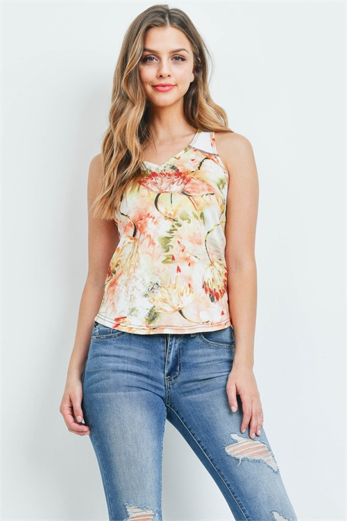 S11-1-4-T118 OFF WHITE YELLOW PRINT TOP 2-2-2