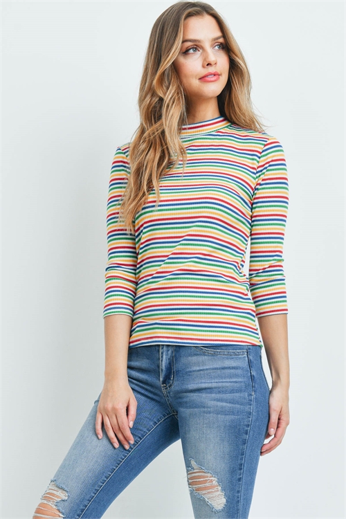 C52-A-1-T5631 MULTI STRIPES TOP 2-2-2