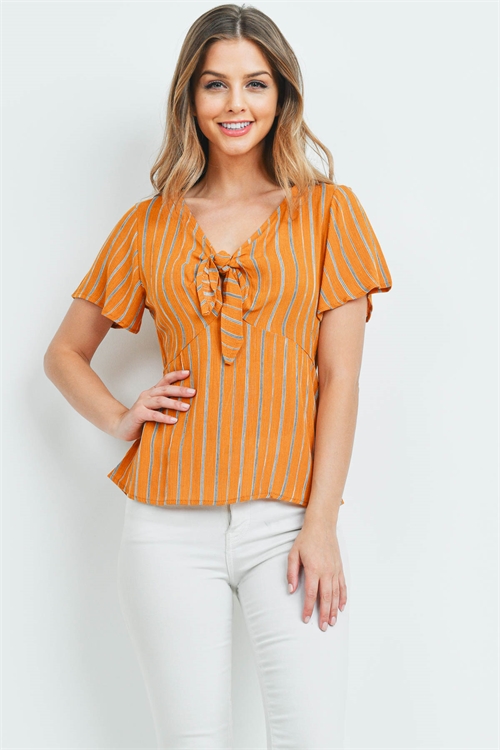 C24-B-2-T72325 MUSTARD STRIPES TOP 2-2-2