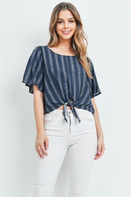 C28-B-1-T72231 NAVY STRIPES TOP 2-2-2