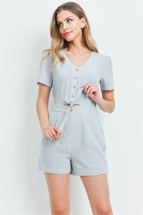 S15-11-2-R00601 GRAY CHECKERED ROMPER 3-2