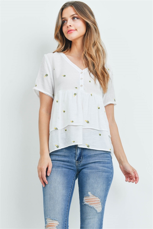 S15-11-3-T00935 OFF WHITE EMBROIDERY TOP 2-2-1