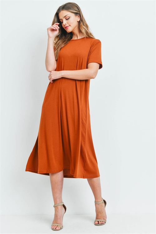 S11-16-4-D00994 RUST DRESS 1-2-2-1