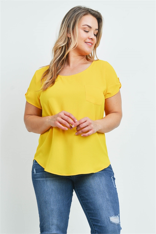 S8-8-4-T10235X YELLOW PLUS SIZE TOP 2-2-2