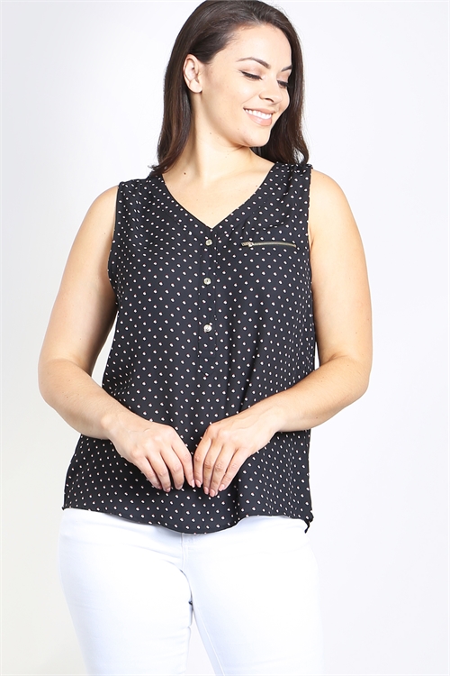 S7-1-4-T10218X BLACK PRINT PLUS SIZE TOP 2-2-2