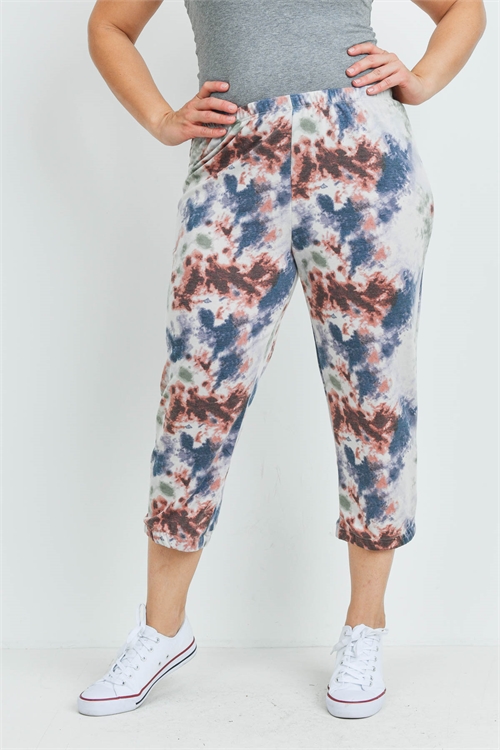 C20-A-2-P3459X NAVY RUST TIE DYE PLUS SIZE PANTS 2-2-2